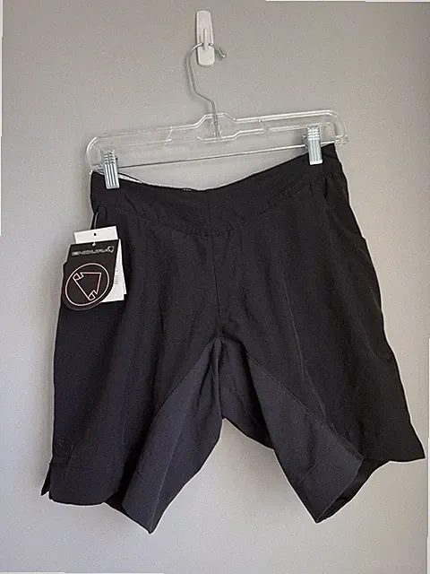 ENDURA Women’s Shorts Trekkit Touring Bike Cycling Small Padded Black Pockets